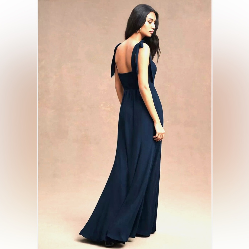 $268 BHLDN Clara Shoulder Tie Square Neck Georgette Gown. NWT Size 4 Bridesmaid